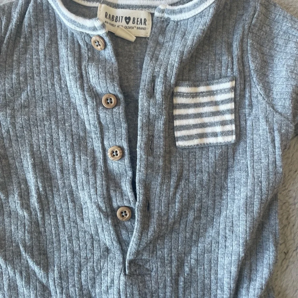 Stylish Gray Striped Kids Bodysuit